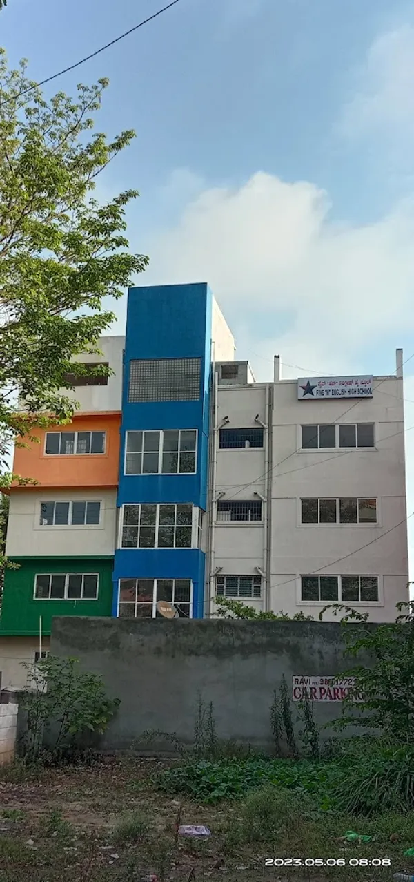 Five 'H' English High School, Mathikere, Bangalore School Building